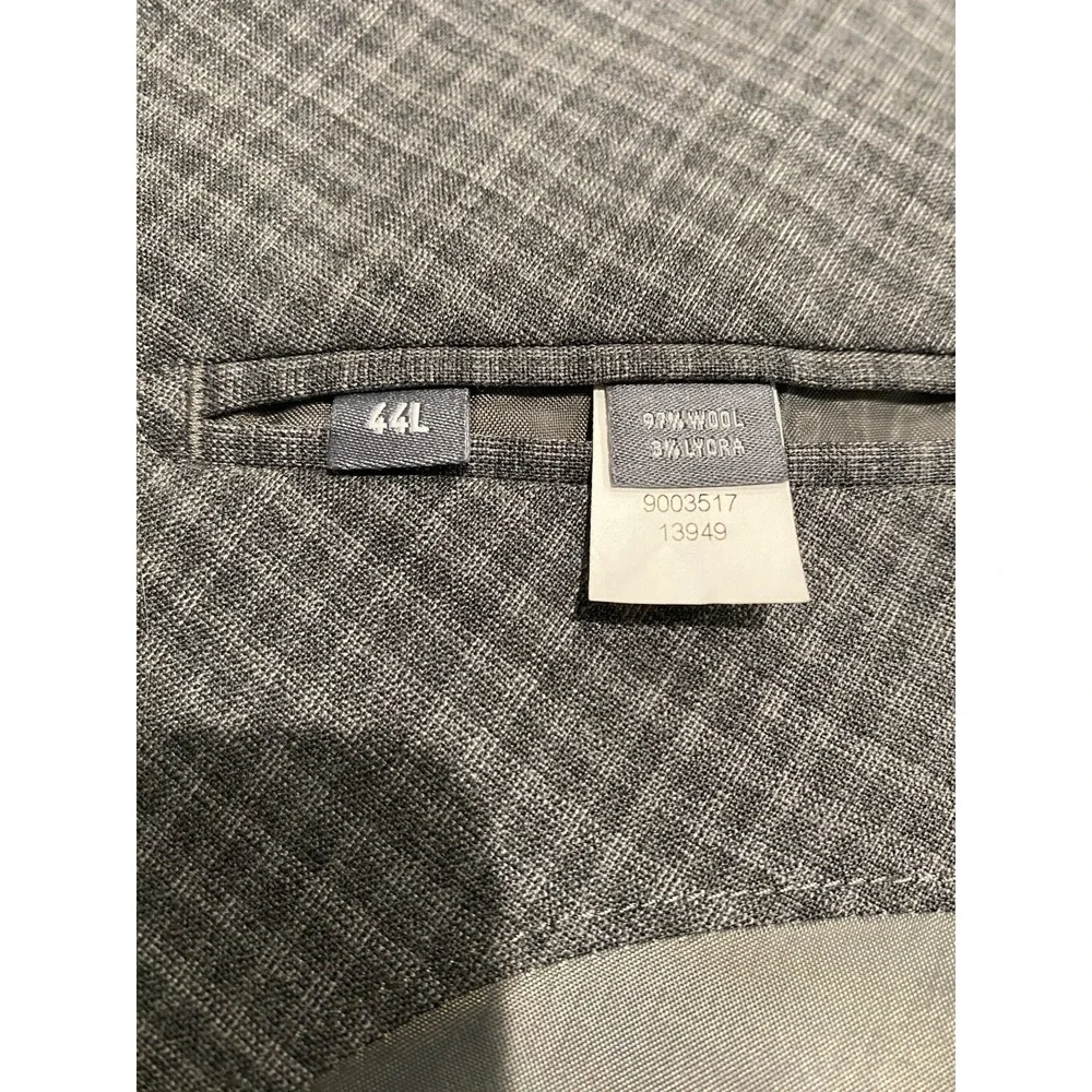 Bonobos Blazer Mens 44L Slim Fit Gray Check 100% Wool Lightweight Sport Coat